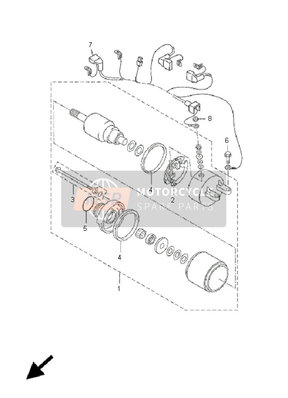 Yamaha YP250R X-MAX 2007 Startend Motor 4 voor een 2007 Yamaha YP250R X-MAX